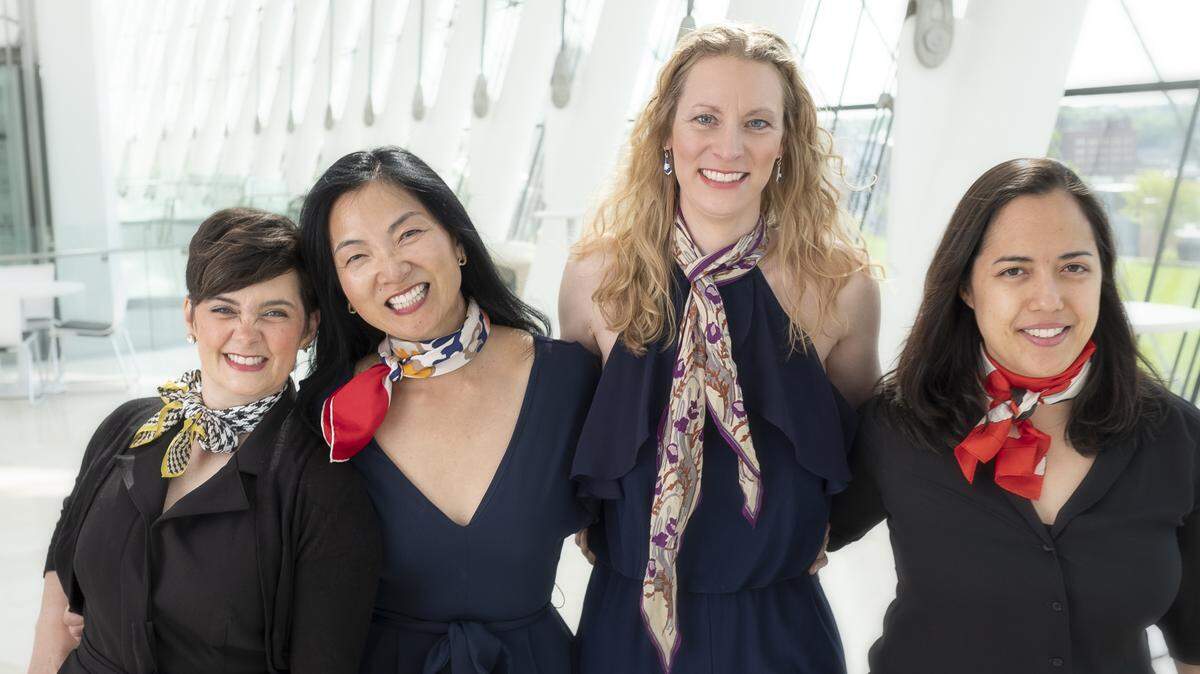 The Bach Aria Soloists are, from left, soprano Sarah Tannehill Anderson, violinist, founder and artistic director Elizabeth Suh Lane, keyboardist Elisa Williams Bickers, and cellist Hannah Collins.