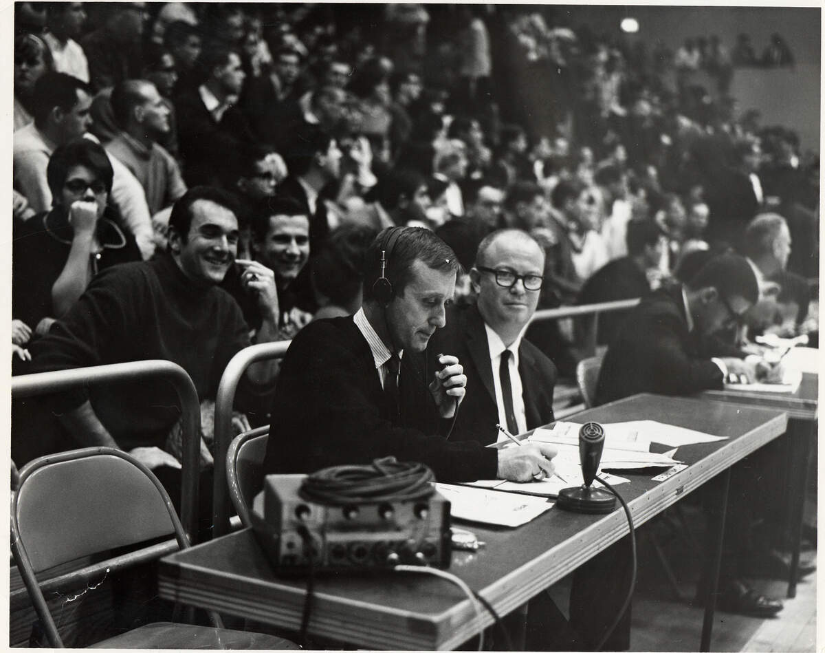Max Falkenstien’s broadcasting career has spanned many years, venues and types of equipment.