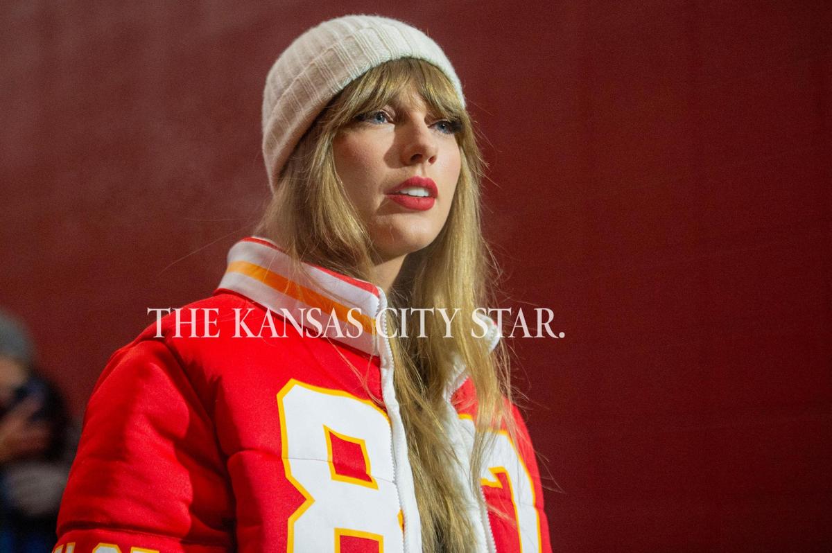 Pop star Taylor Swift arrives at Arrowhead Stadium before an AFC Wild Card game between the Kansas City Chiefs and the Miami Dolphins on Saturday, Jan. 13, 2024, in Kansas City.