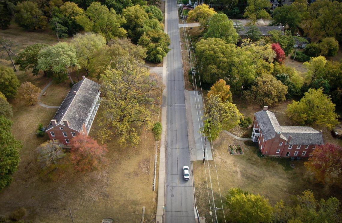 The Shawnee Indian Mission state historic site sits on both sides of the road at 3403 W. 53rd St. in Fairway. 