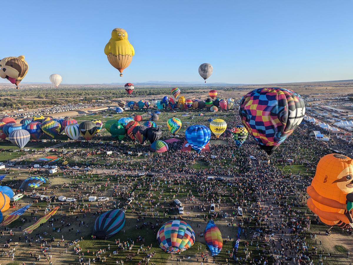 The sky at the Albuquerque International Balloon Fiesta in 2024.