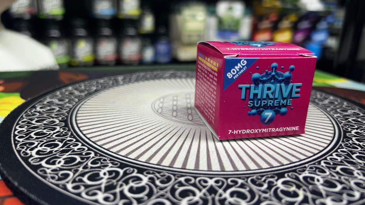 A box of 80 milligram tablets of 7-OH could be found for sale at The Hub on N.E. Vivion Rd. late last year.