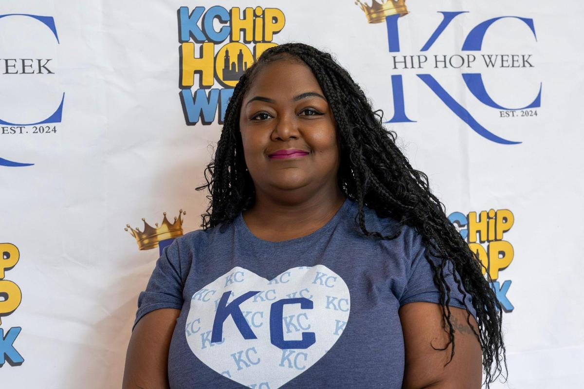 Founder of KC Hip-Hop week Geneva Olds stands for a portrait at the Bruce R. Watkins Cultural Center on Thursday, June 5, 2025, in Kansas City.
