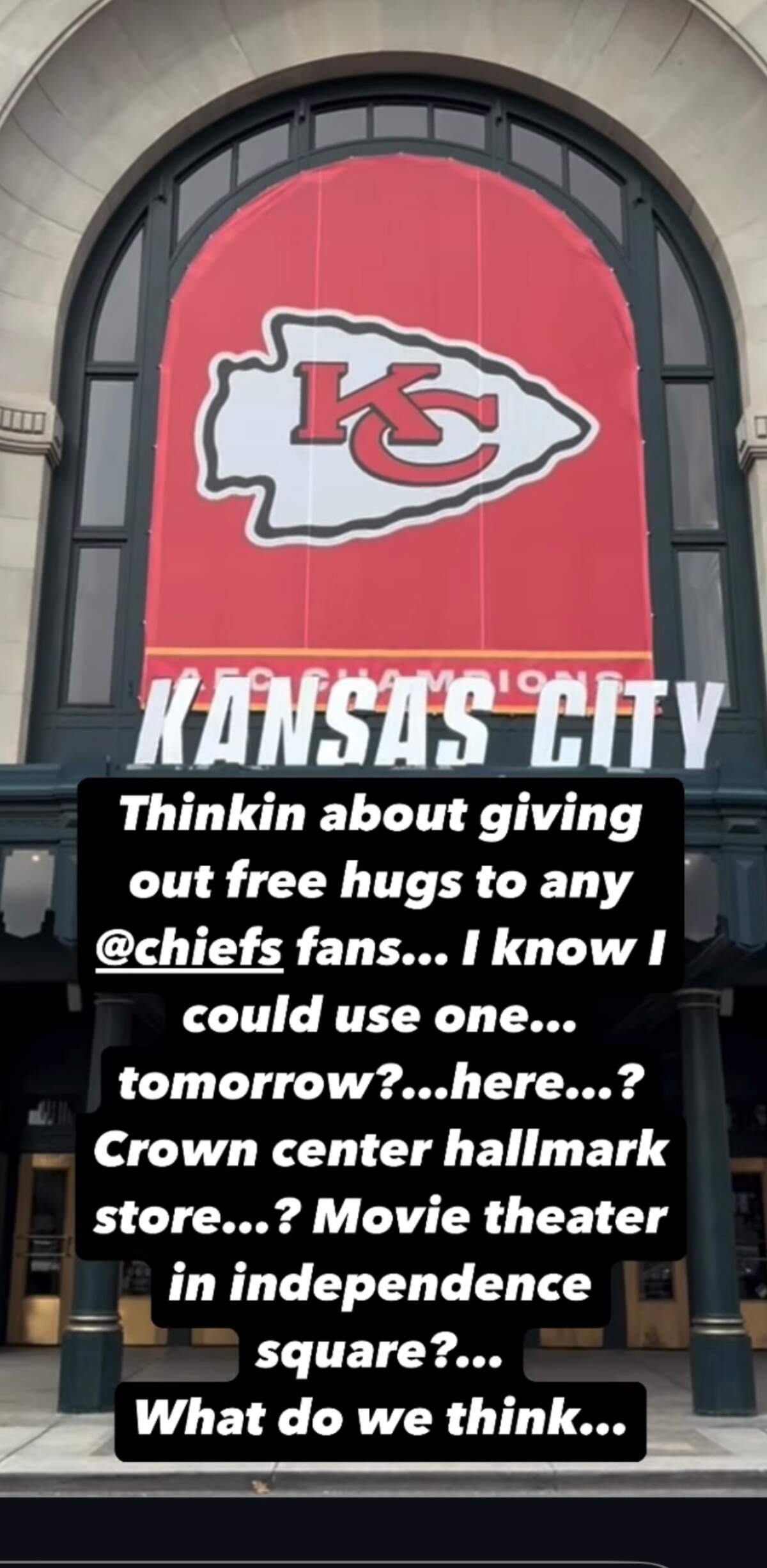 Actor Tyler Hynes’ message to Chiefs fans after the Super Bowl on Sunday.