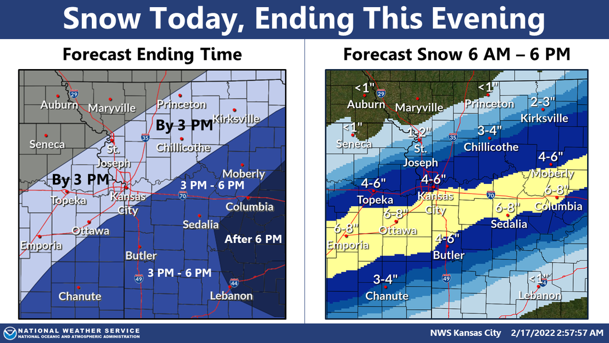 Highways and roads conditions rapidly became dangerous as freezing rain and sleet switched over to all snow in Kansas City. The heaviest snow is expected to fall in the metro through noon.