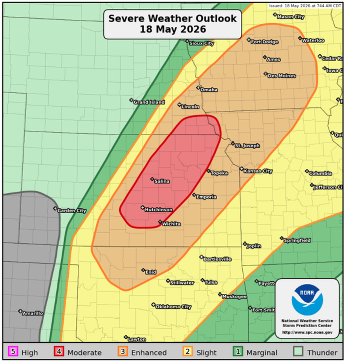 The worst of the severe weather is expected west and northwest of the Kansas City metro, where supercells (large, rotating thunderstorms) capable of producing hail and strong to intense tornadoes are most likely from central Kansas and southeast Nebraska into Iowa and northwest Missouri, according to the Storm Prediction Center.