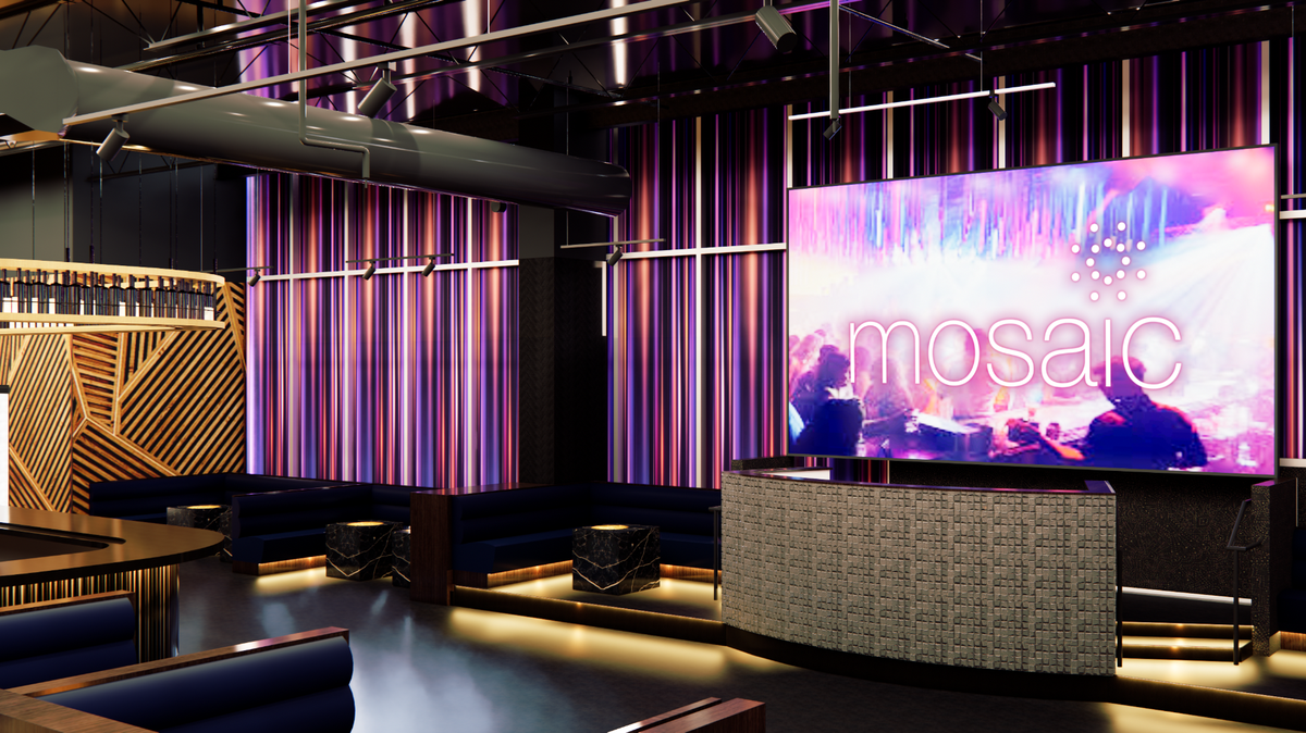 A rendering of the Mosaic nightclub in the Power & Light District, which is receiving $2.5 million in upgrades to expand the space.