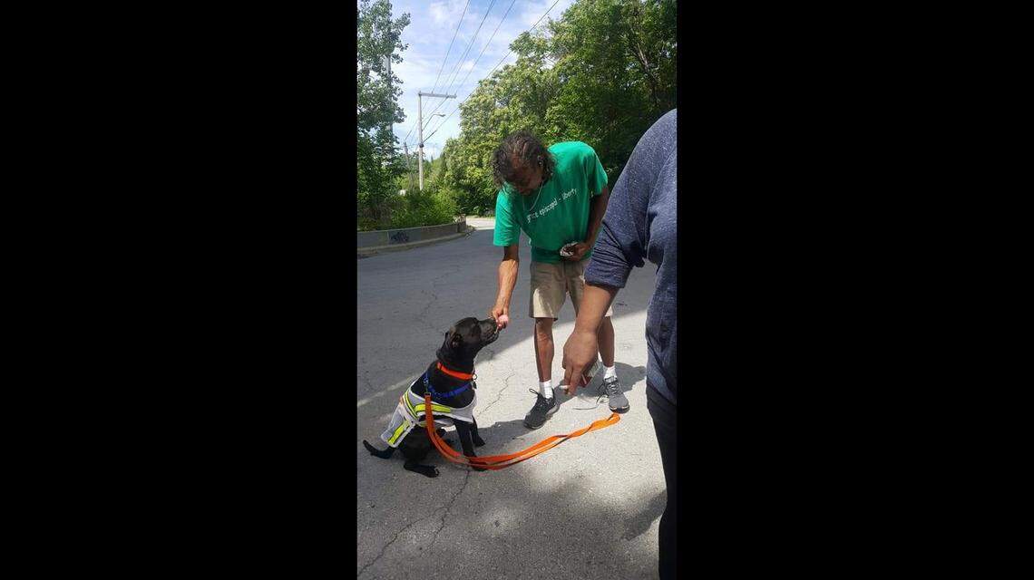 Scott “Sixx” Eike, 41, was found dead on New Year’s Day. Advocates believe Eike, who was houseless, froze to death following a sweep of his encampment. Eike is seen in an undated photo with his dog, Debo.