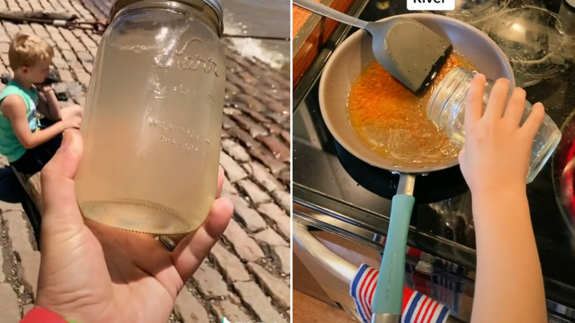 The father and son uploaded their journey making the Chinese dish on TikTok.