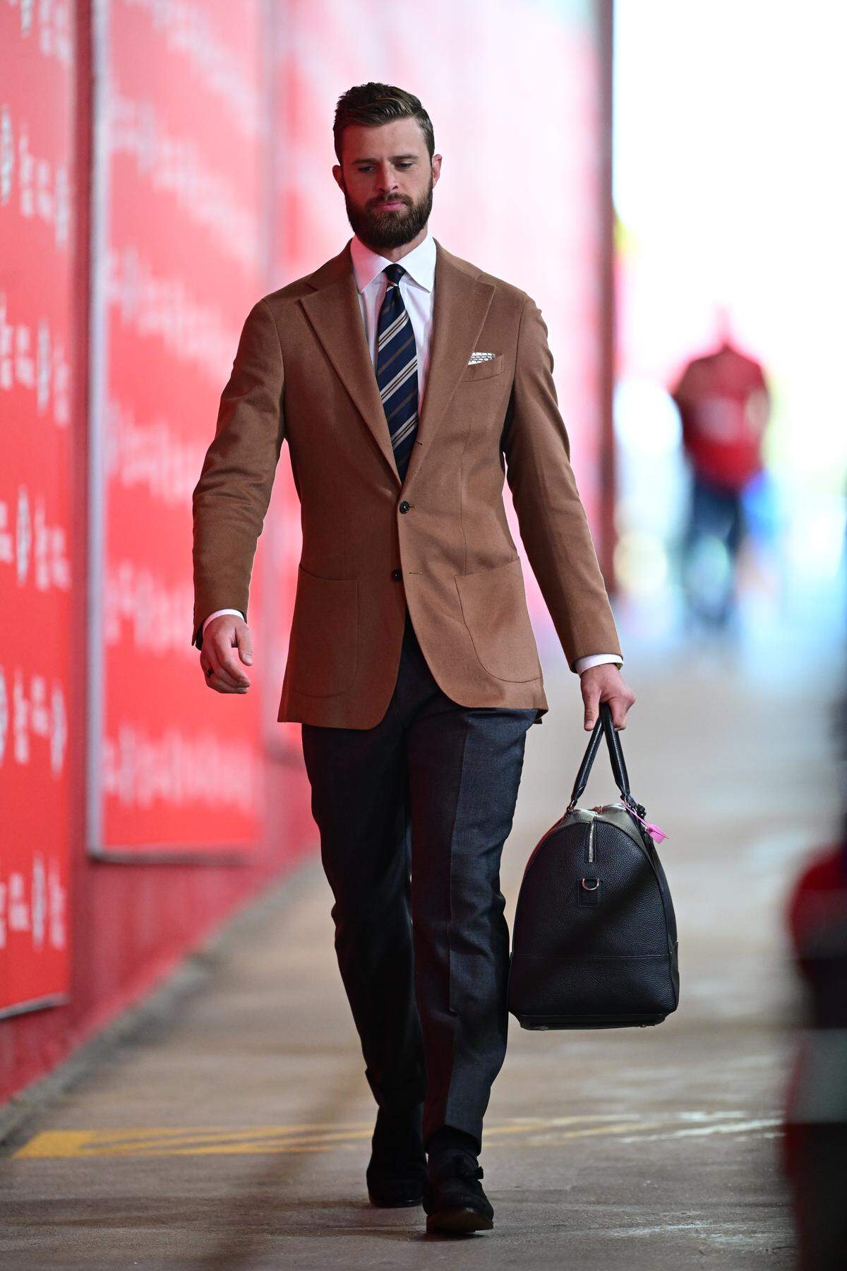 Butker in somber brown.