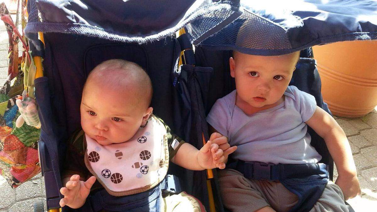 Christopher Lyman’s nephew Johnathan, left, and his son Evan