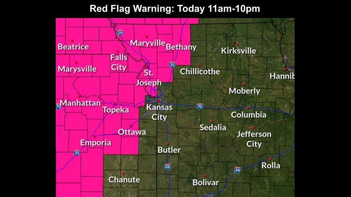 Red flag warnings are in effect for the Kansas City region, as heat, dry air and high wind gusts mean fires could spread quickly.