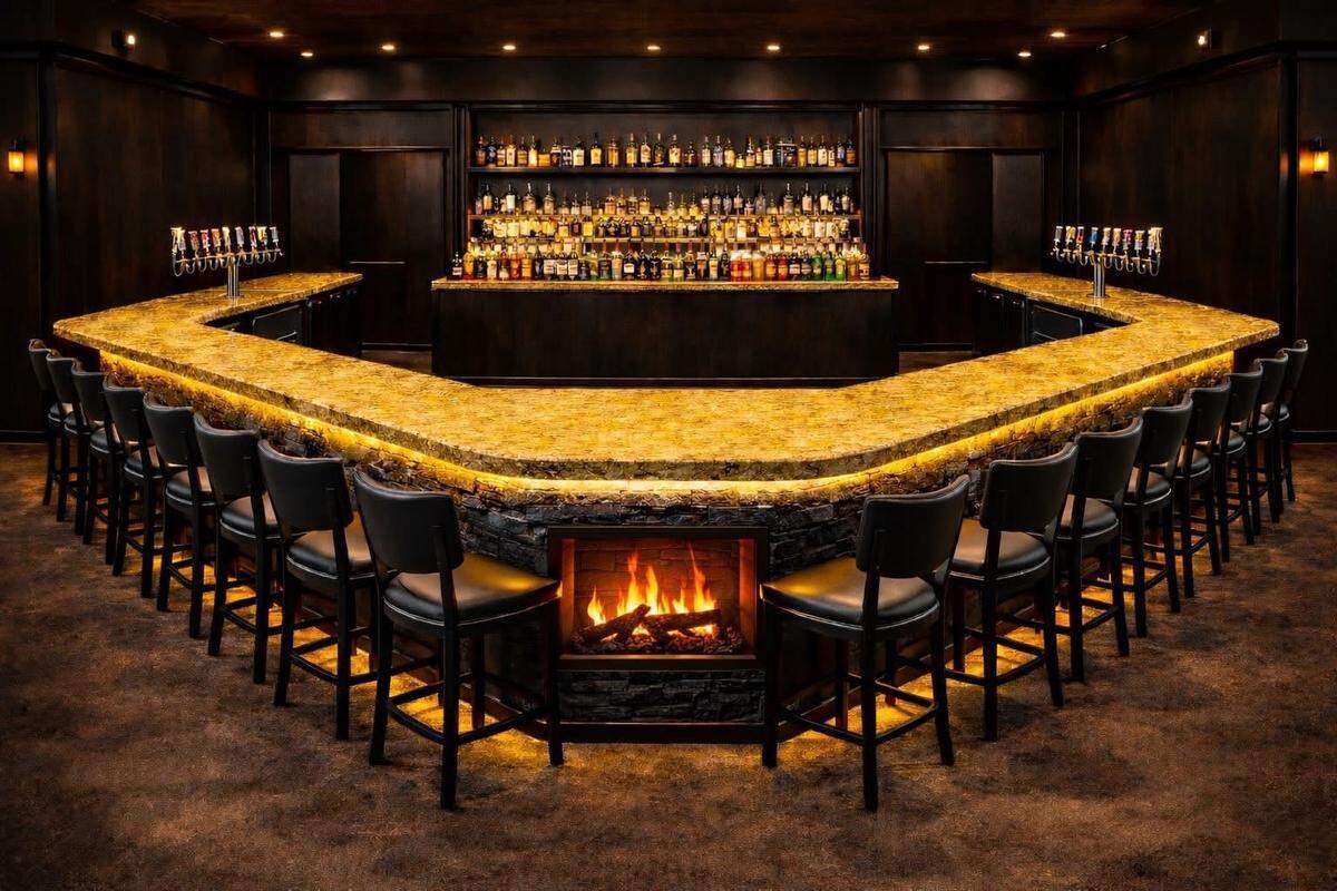 A yellow stone bar is planned for Beth’s in Olathe. Edward Collins used AI to make a rendering of his vision.