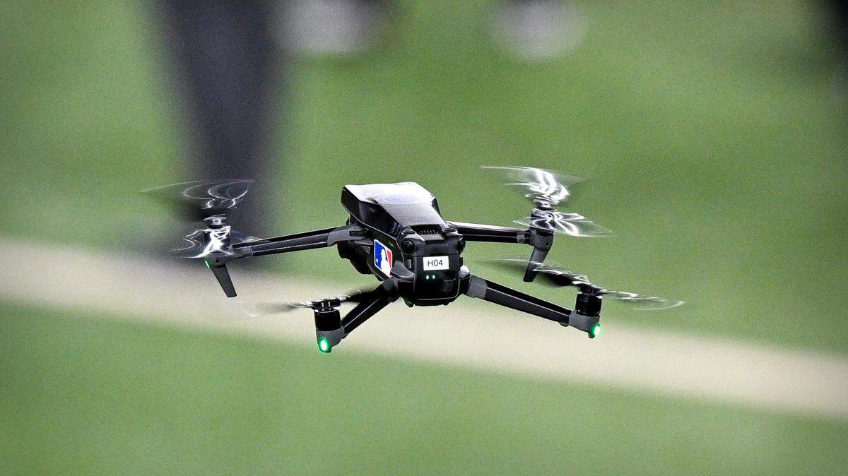 A view of the MLB broadcast drone before the game between the Texas Rangers and the Arizona Diamondbacks in game two of the 2023 World Series at Globe Life Field.