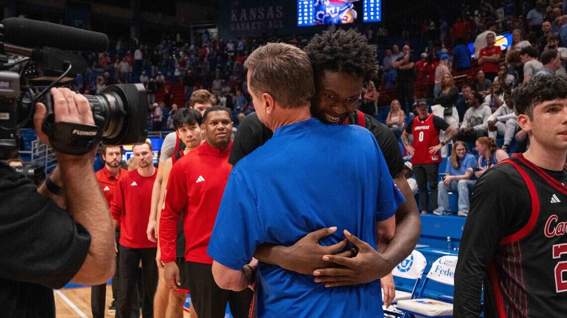 Flory Bidunga heard chants from KU fans in Lawrence. Bill Self reacted postgame