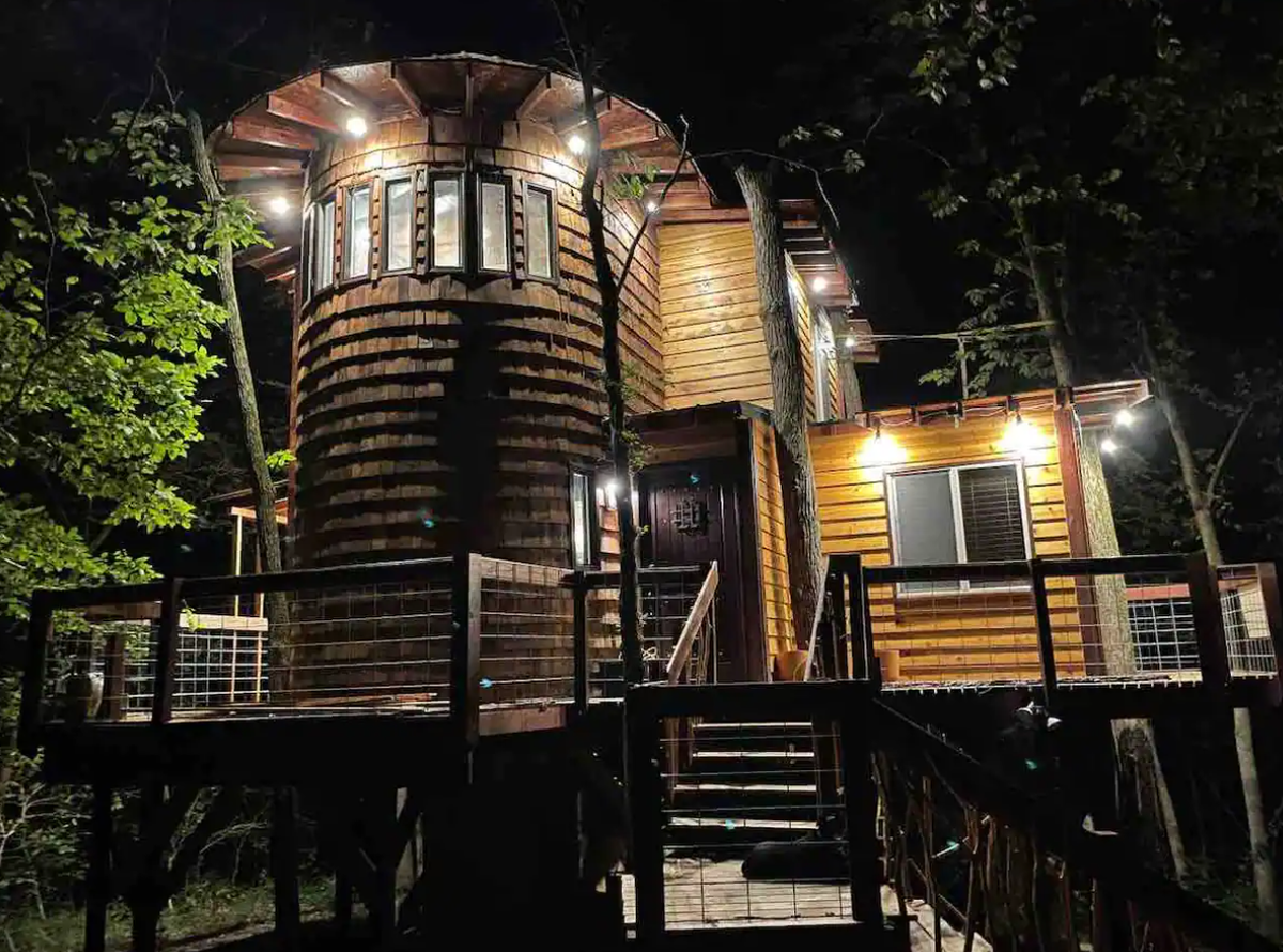 The Whispering Elm Treehouse is the largest of the three. It opened in 2021.
