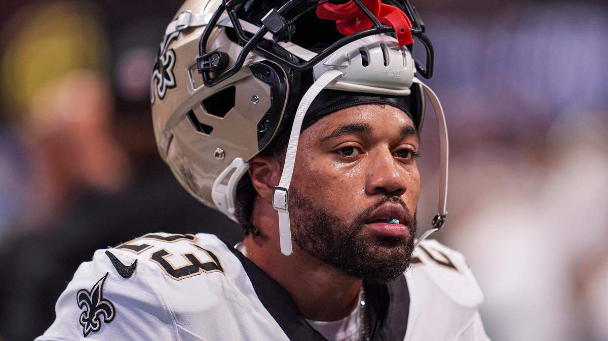 Former New Orleans Saints cornerback Marshon Lattimore (23) on the field against the Atlanta Falcons at Mercedes-Benz Stadium earlier this season.