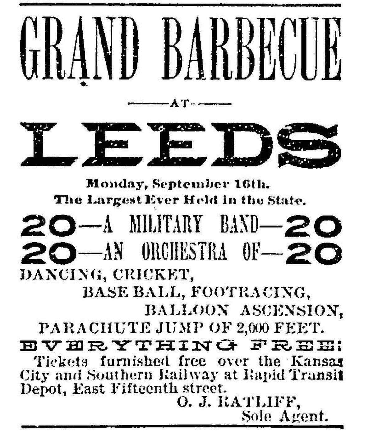 Kansas City Times clipping from September 13, 1889.