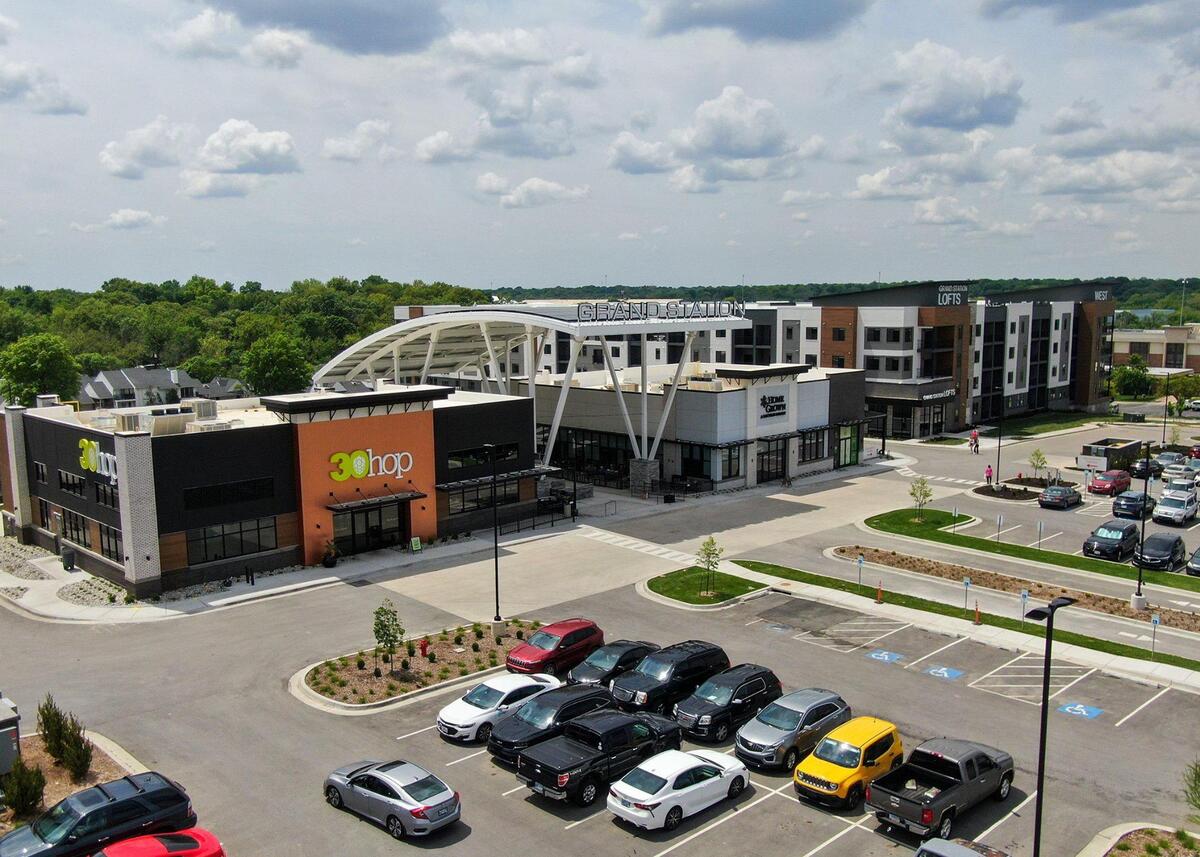 What was once a Kmart site in Merriam is now a vibrant area featuring the Grand Station Lofts luxury apartments and numerous new restaurants and other small businesses. 050625