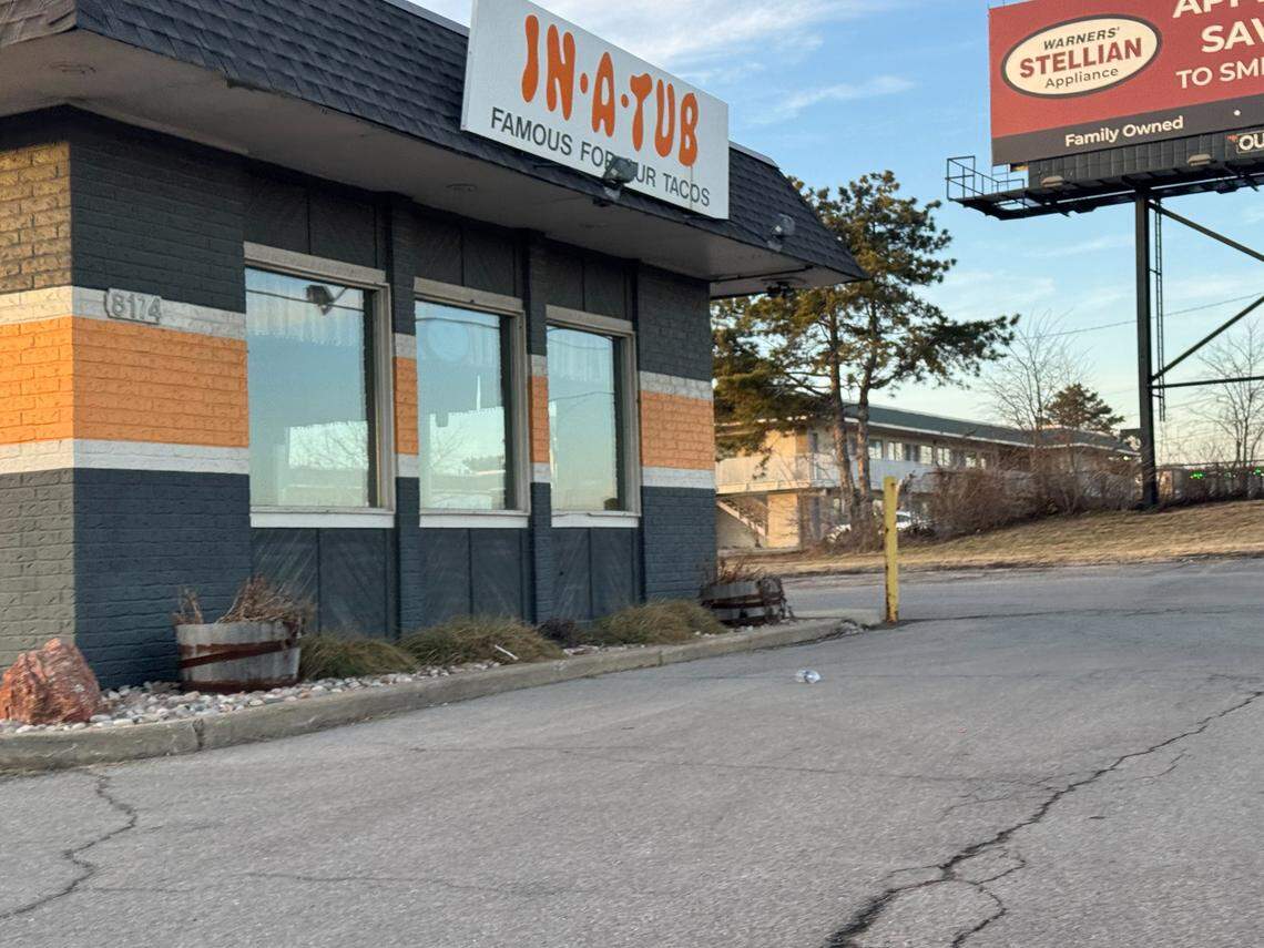 A truck crashed into the In-A-Tub on Prairie View Road on Tuesday, injuring the owner and closing the restaurant.