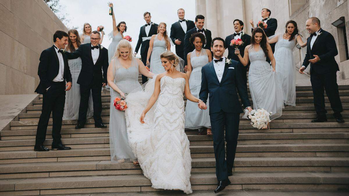 Actress Janine DiVita wore a gown from Nolte's Bridal in September when she married Richard Del Bello in Kansas City. She says she was happy to show off her hometown to their out-of-town guests.
