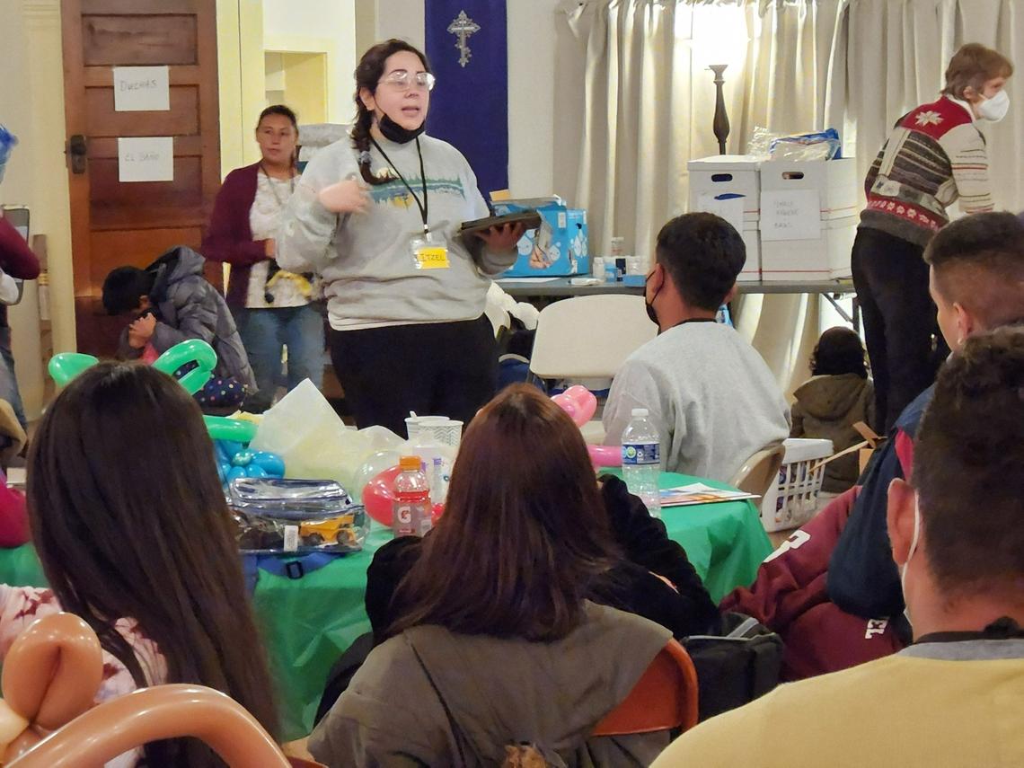 Volunteers gathered at the church to organize food and medical care for 15 families before they were sent to other cities to be supported by a U.S relative, or another sponsor, as they wait for their asylum claims to be processed.
