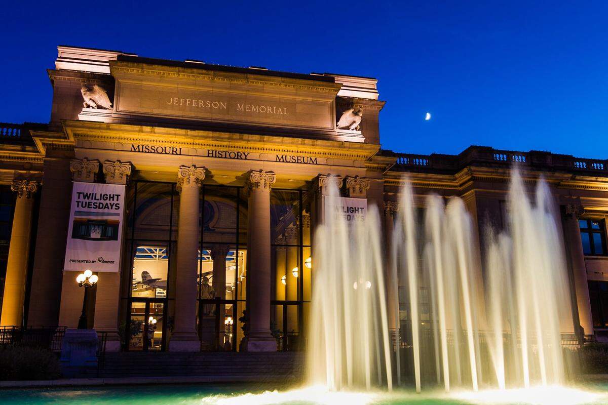 The Missouri History Museum is among several free cultural sites in St. Louis’ Forest Park, site of the 1904 World’s Fair.