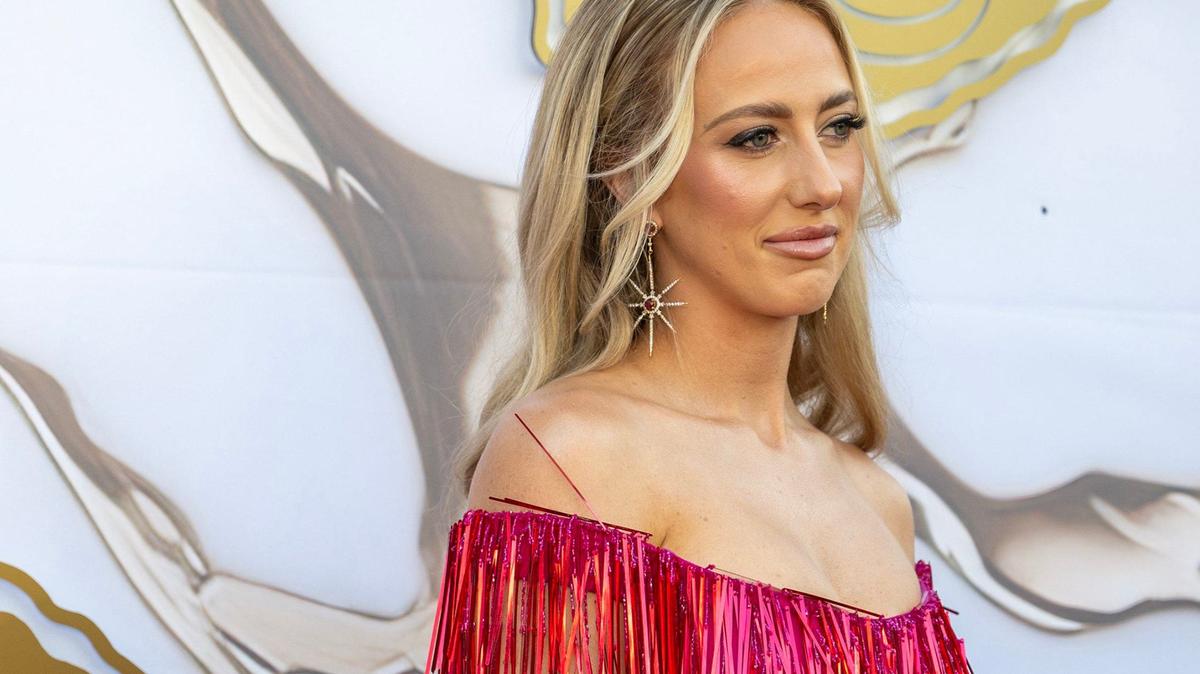 Brittany Mahomes, seen here on the red carpet before the Super Bowl LVIII championship ring presentation event on June 13 in Kansas City, has been working with one of Taylor Swift’s stylists for big events like this.