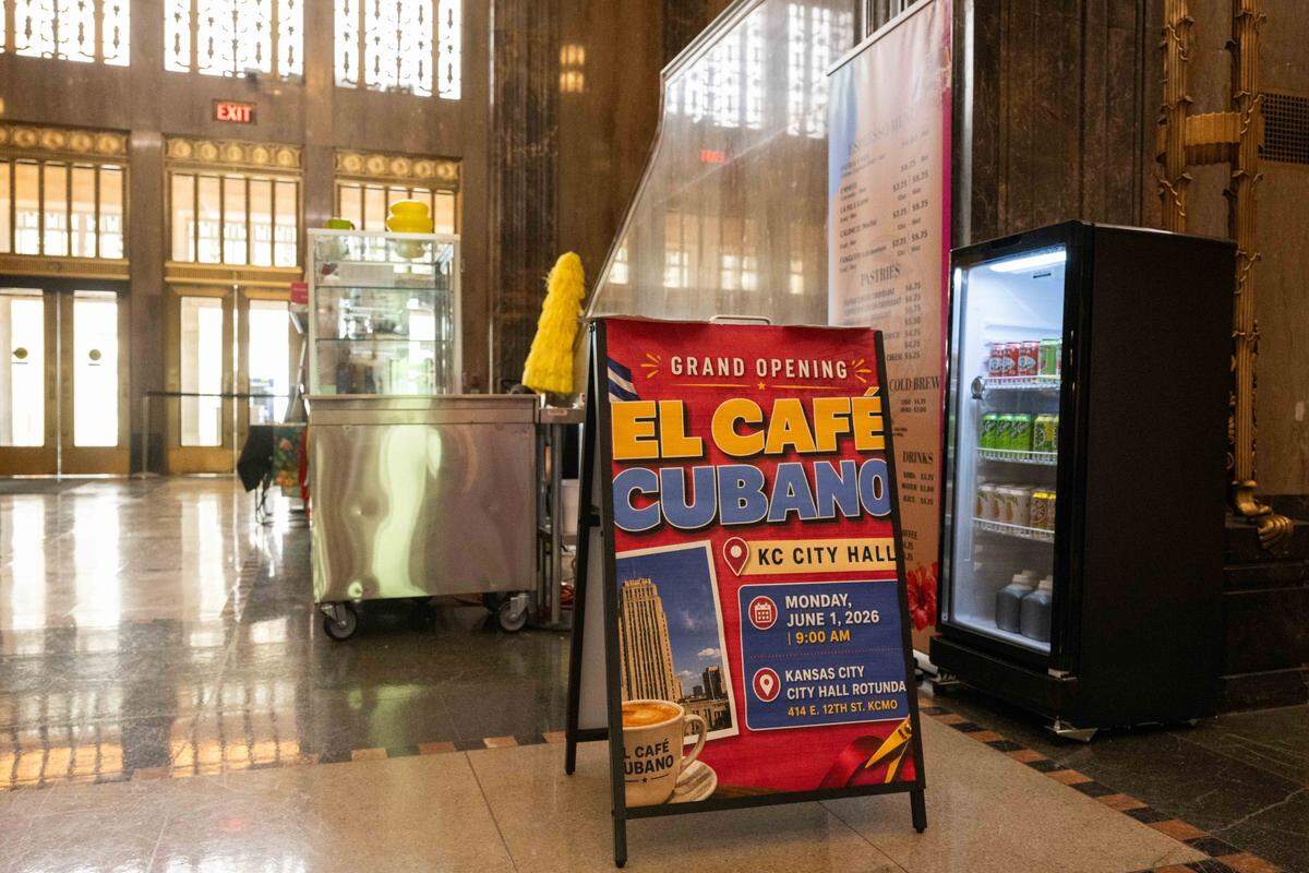 El Cafe Cubano inside City Hall, on Thursday, May 28, 2026, in Kansas City. Vacant storefronts in the city are slated to be filled ahead of the World Cup.