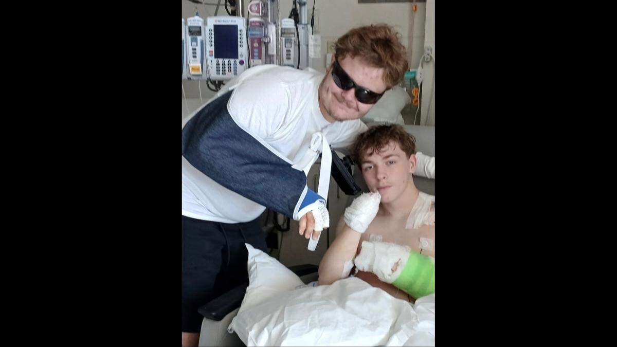 Close friends Preston Sloan (left) and Carter Grabowski were injured on April 17, 2026 when what they thought was a firework exploded. Both are recovering from critical injuries.