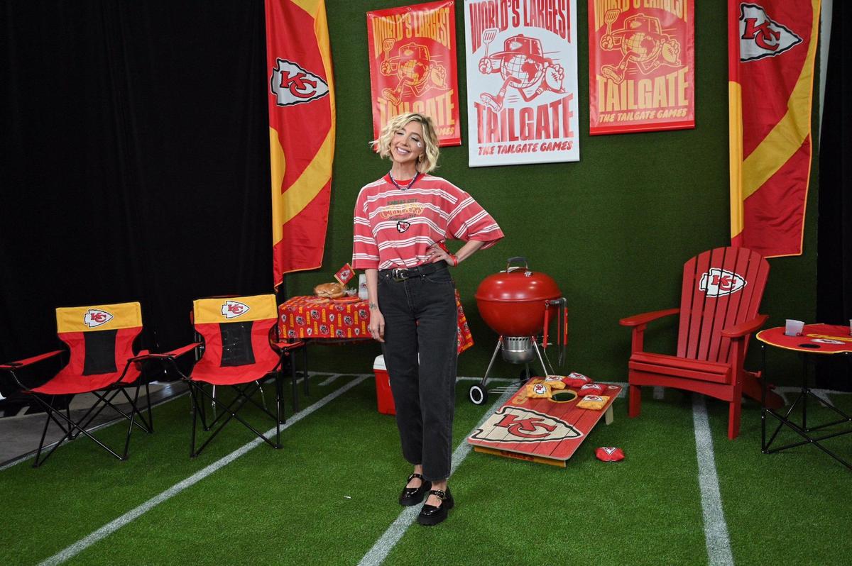 Heidi Gardner was on hand for the World’s Largest Tailgate before the Kansas City Chiefs’ home season opener with the Baltimore Ravens Thursday, Sept. 5, 2024, at GEHA Field at Arrowhead Stadium.