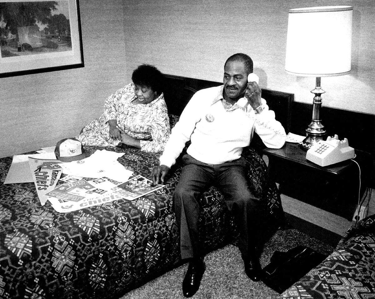 Cassie and William Hancock, parents of Anthony Hancock, the Chiefs’ first-round pick in the 1982 college draft, couldn’t wait to share their son’s joy.