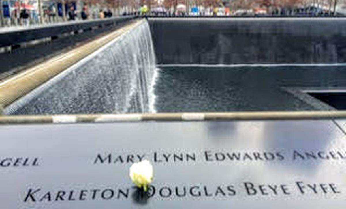 A white rose was placed next to Karleton Fyfe’s name at the 9/11 Memorial & Museum in New York.
