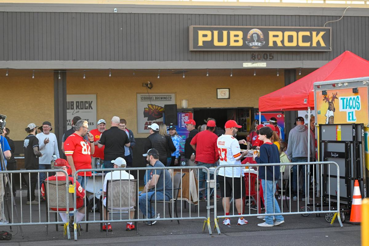 Kansas City Chiefs fan gathered Wednesday, Feb. 8, 2023 at Pub Rock Live, a Chiefs bar in Scottsdale, Arizona.