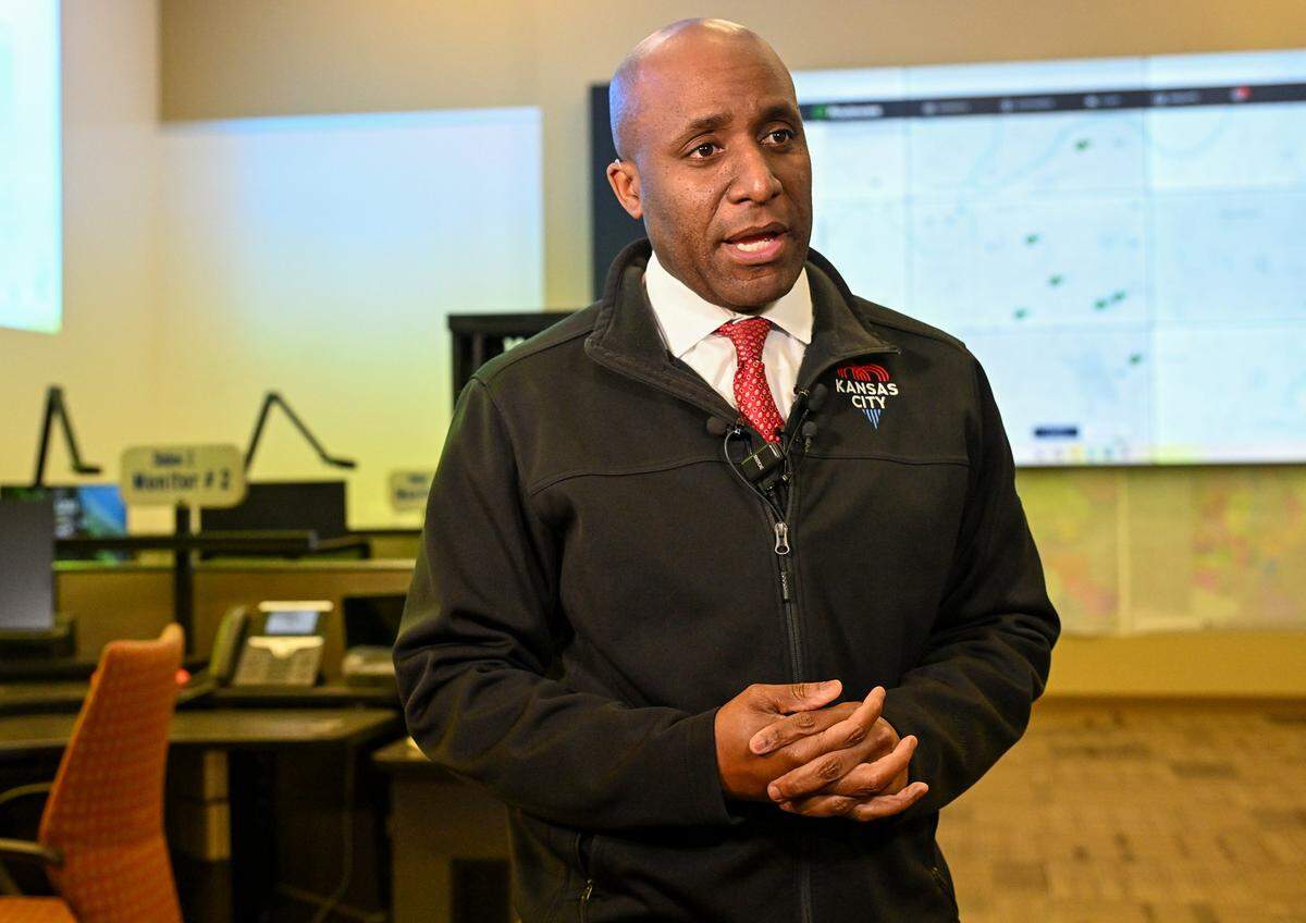 Kansas City Mayor Quinton Lucas discusses the city's preparation plan for the impending winter storm, which the National Weather Service said could dump up to 8 to 9 inches of snow on the metro this weekend, in a press conference on Friday, Jan. 23, 2025. 