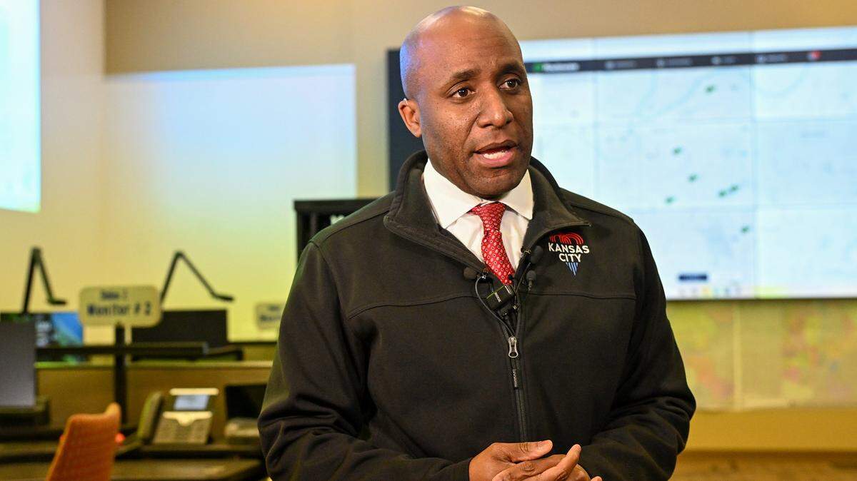 Kansas City Mayor Quinton Lucas discusses the city's preparation plan for the impending winter storm, which the National Weather Service said could dump up to 8 inches of snow on the metro this weekend, in a press conference on Friday, Jan. 23, 2025.