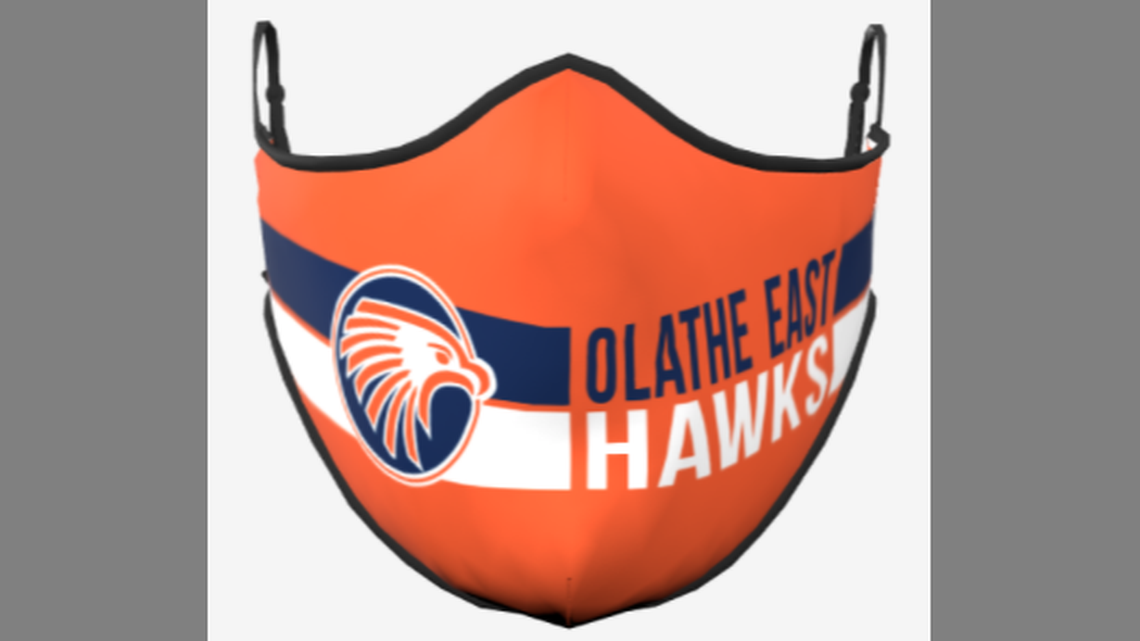 The Olathe East Football Booster Club is selling masks with the school logo, trying to make up for lost revenue when fundraisers were canceled due to the COVID-19 pandemic.