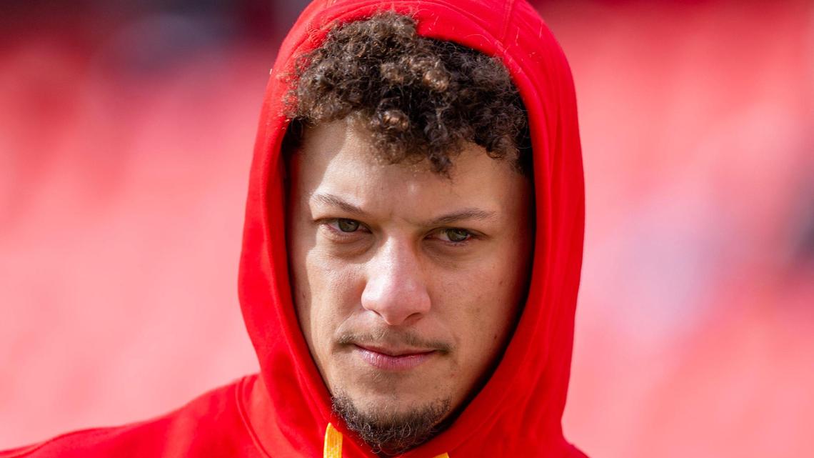 Kansas City Chiefs quarterback Patrick Mahomes (15) warms up before the AFC Divisional Round playoff game against the Houston Texans on Saturday, Jan. 18, 2025, at GEHA Field at Arrowhead Stadium.