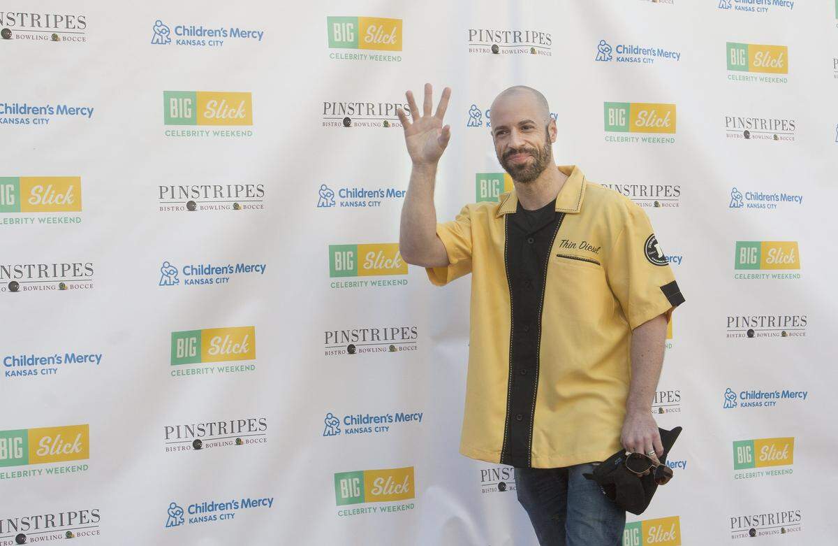Chris Daughtry walked the red carpet before a Big Slick bowling tournament at Pinstripes in Overland Park.
