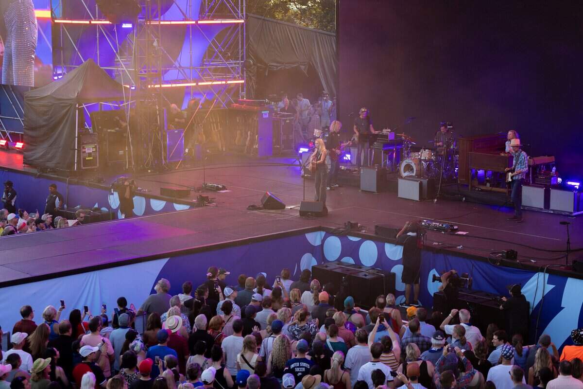 Sheryl Crow preforms center stage during their FIFA Fan Fest concert at Fan Fest on Friday, July 10, 2026.