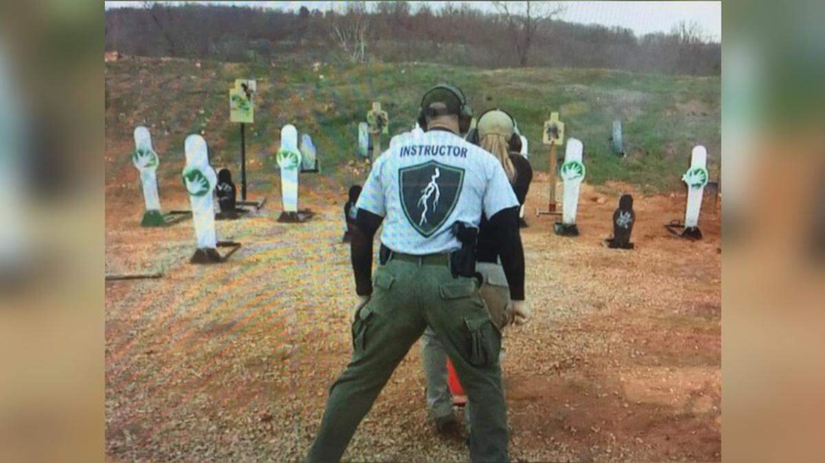 An instructor with a security company called Shield Solutions LLC in West Plains, Mo. conducts a training session.