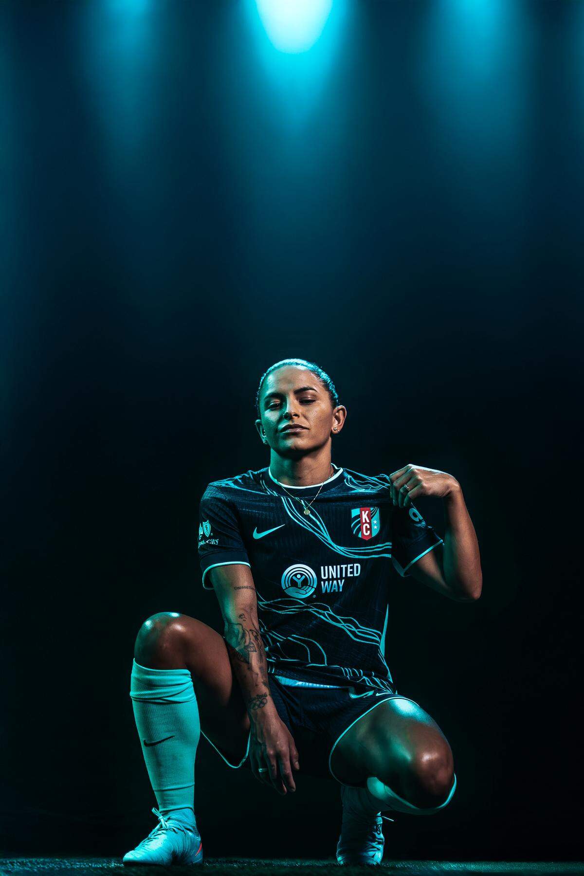 The Kansas City Current NWSL team introduced its new “Storm Kit” uniform look for the 2026 season on Thursday, Feb. 26. 2026.