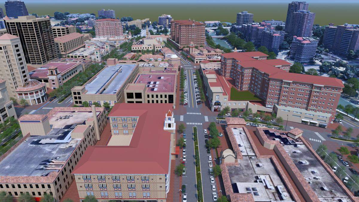 The Gillon Property Group, owners of the Country Club Plaza, released a new rendering of the shopping district with as as many as 750 living units inside multi-story buildings.