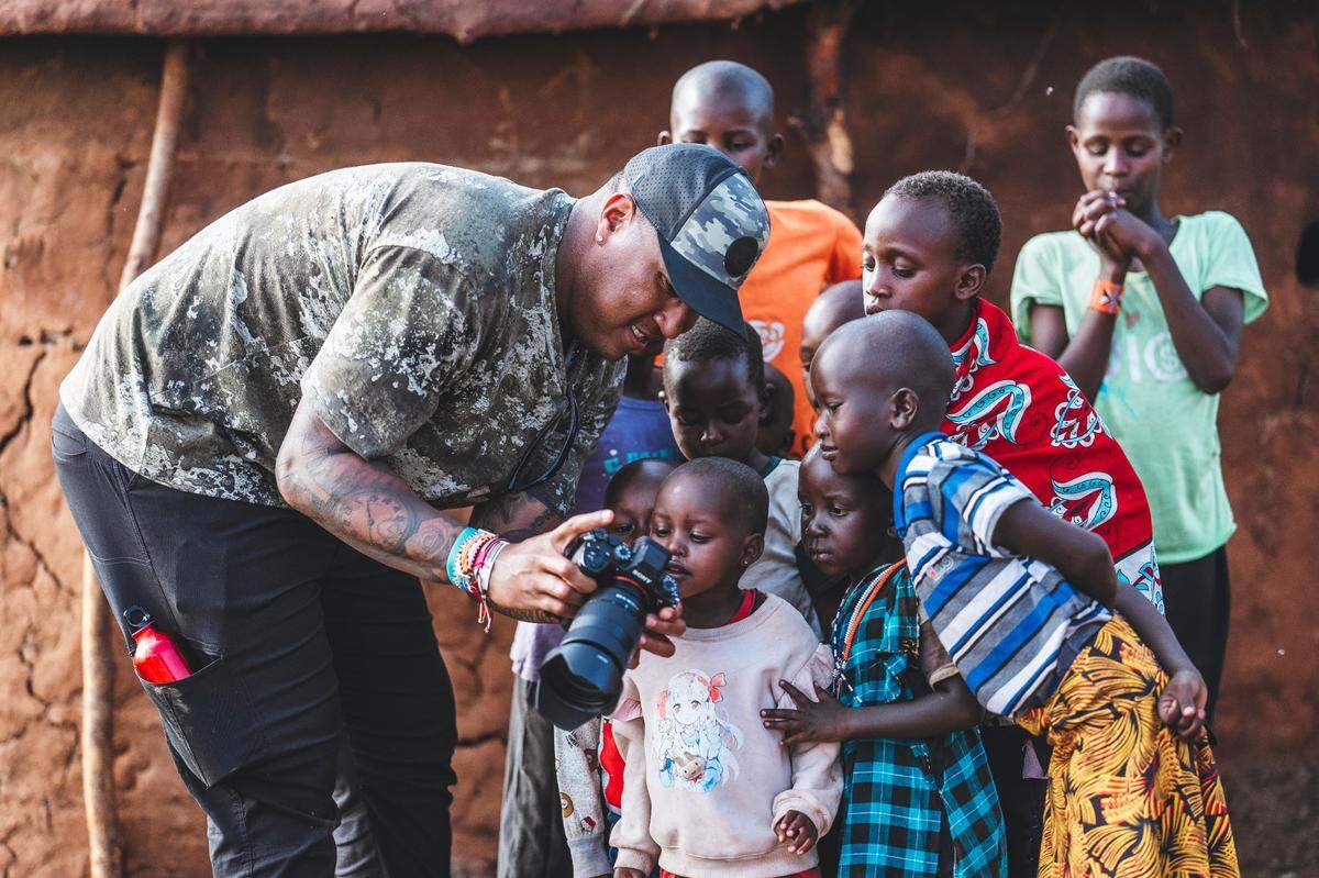 Kansas City Royals superstar Salvador Perez, left, and Royals team photographer Jason Hanna spent nearly two weeks in Kenya this past offseason.