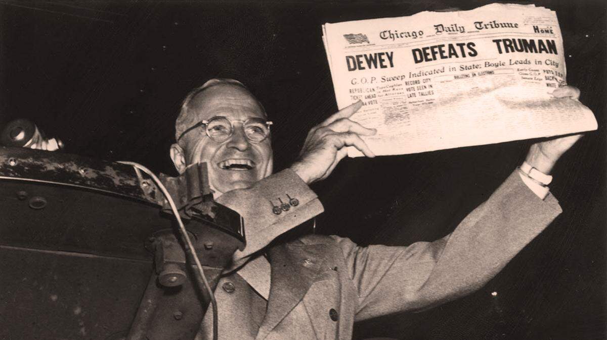 The Independence Democrat faced not only Thomas E. Dewey, but two other challengers. And polls said he was in trouble.