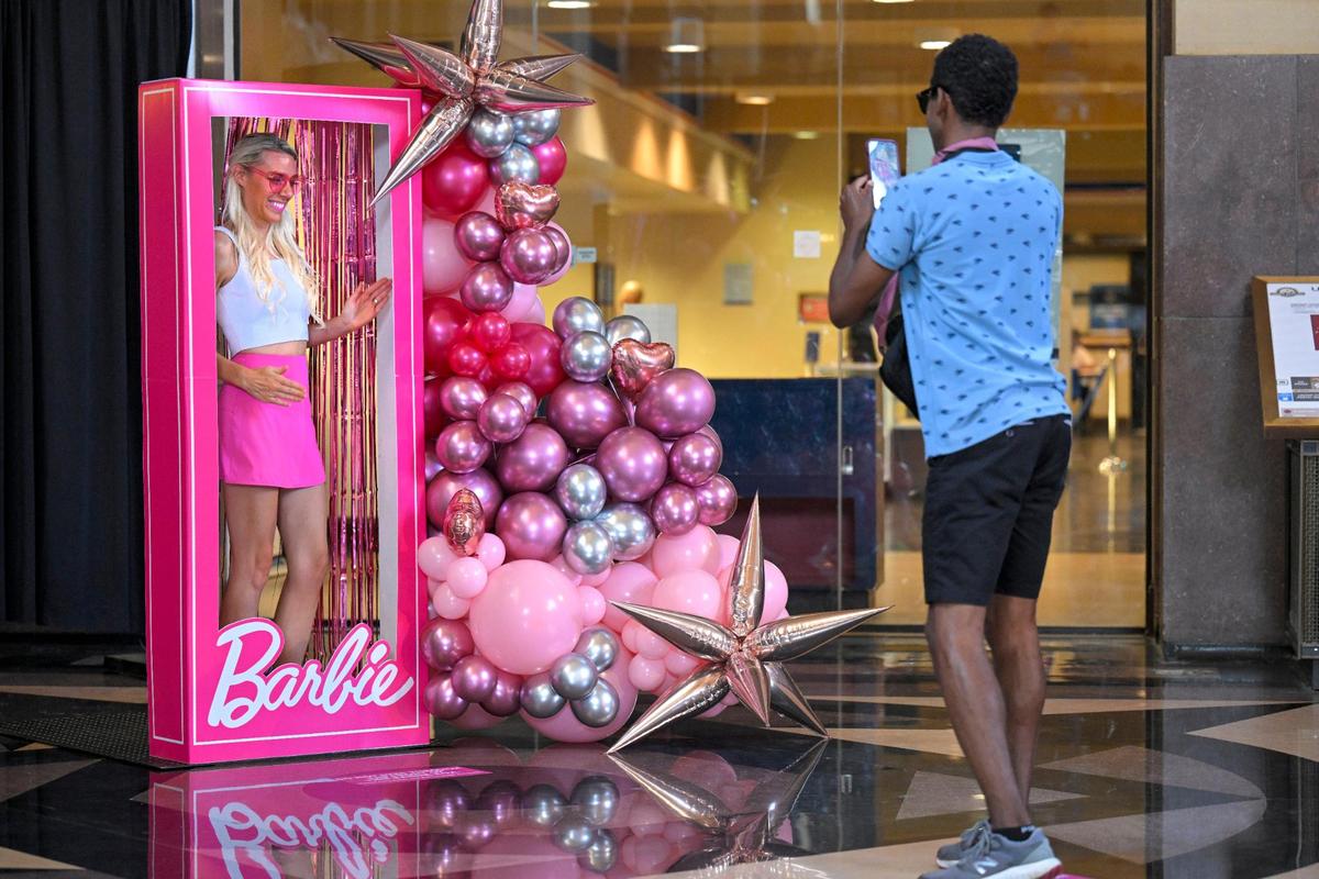 Laura Miller had her photo taken in a life-size Barbie box by her husband, Neville Miller during a visit to Union Station. The couple are from Parkville.
