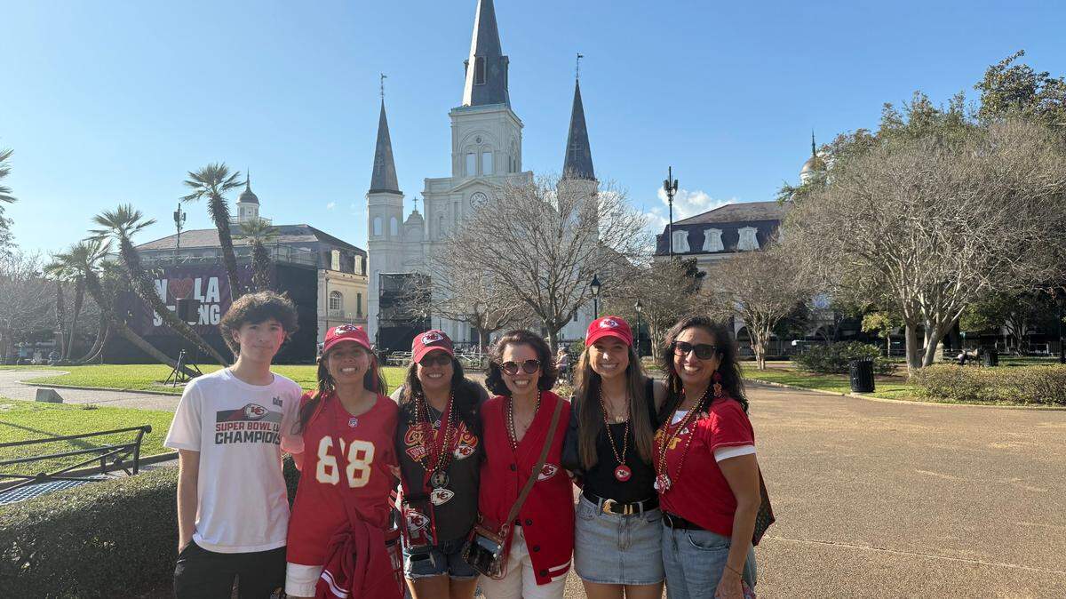 The Gandhi family, including four adult sisters and two of their children, are in New Orleans for the Super Bowl. They live in different parts of the country now, but the four sisters have roots in Topeka and have supported the Chiefs for decades.