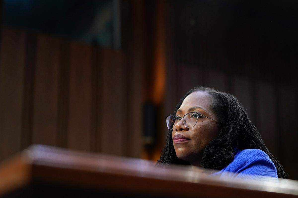 Supreme Court nominee Ketanji Brown Jackson testifies during her Senate Judiciary Committee confirmation hearing on Capitol Hill in Washington, Wednesday, March 23, 2022. (AP Photo/Alex Brandon)