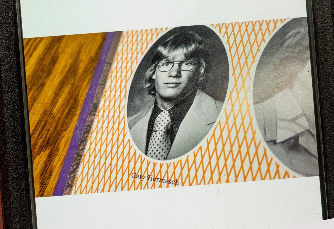 Gary Hermesch of Tulsa, Oklahoma, is seen in a photo from a 1977 Nemaha County Central High School yearbook.