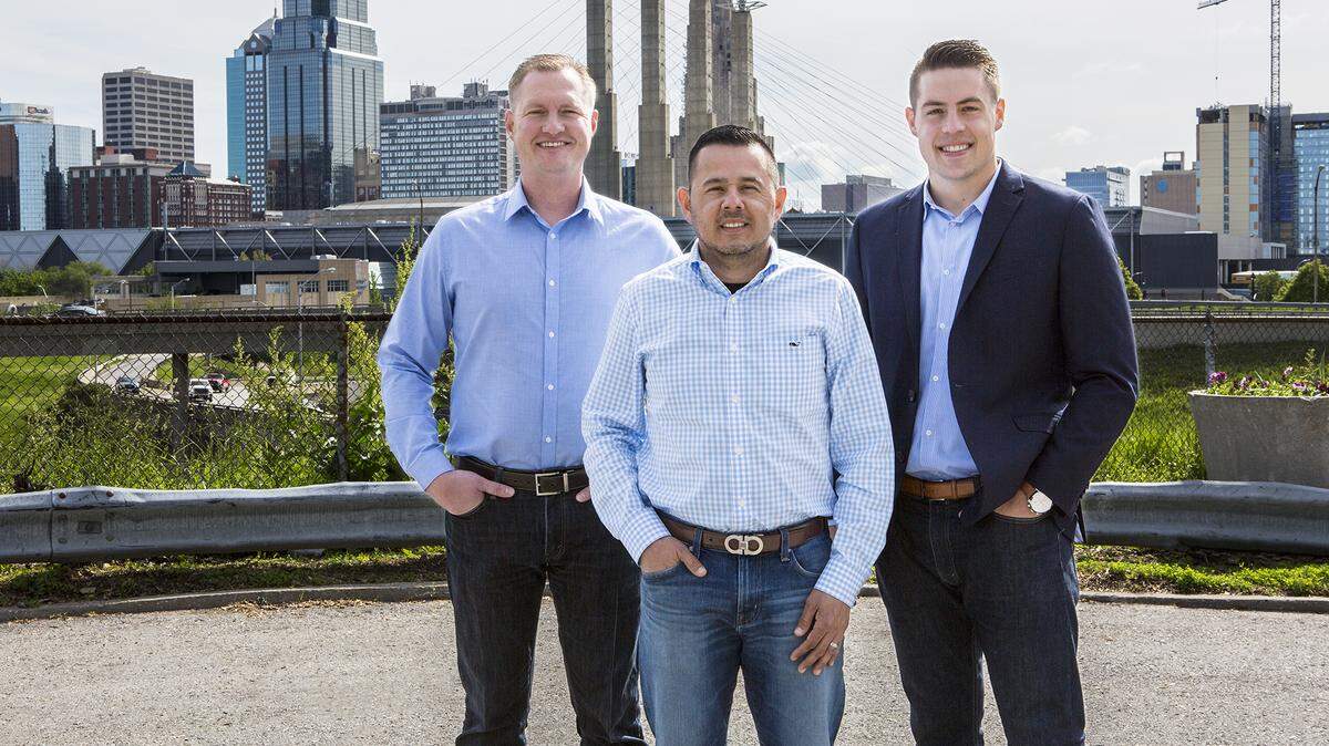Andy Lightfoot, Nick Barela and Brooks Mosier of KC Property Group, local Kansas City direct cash house buyers.